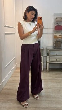 Cropped Muscle Alfaiataria Eliana Barrado Largo