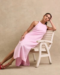 Vestido Longo Cavada Megan Fendas Laterais