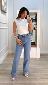 Blusa Regata Cacharrel Ananda Franzido Nas Laterais