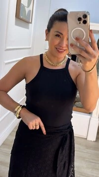 Blusa Regata Olivia Malha Canelada Decote Quadrado