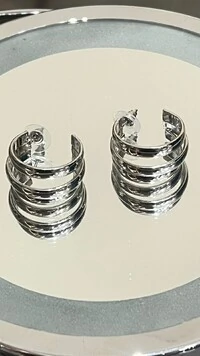 Brinco Argola Tripla Larga Lisa