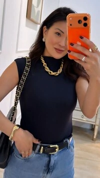 Blusa Muscle Canelada Larissa Gola Alta
