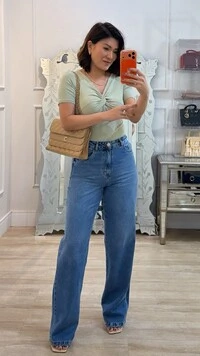 Blusa De Malha Camila Decote V Detalhe Transpassado