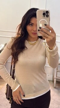 Blusa Mangas Longas Miriam Detalhe Vivo Bicolor