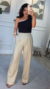Blusa Regata Canelada Olivia Ombro Único