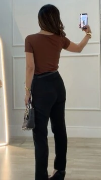 Calça Slim Alfaiataria Nervura Sarah Pala Transpassada