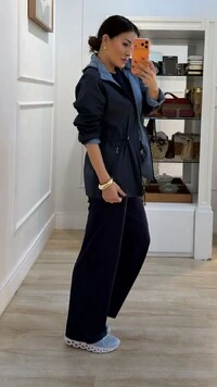 Parka Dupla Face Capuz Removível Manu Com Puxadores Reguláveis