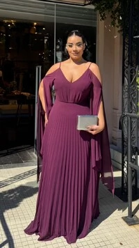 Vestido Longo Manga Echarpe Bruna Com Cinto Faixa
