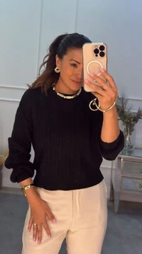 Blusa Tricot Lulu Trançados Com Entremeios