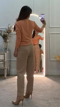 Calça Alfaiataria Belinda Com Cinto Couro Eco Com Fivela Dourada