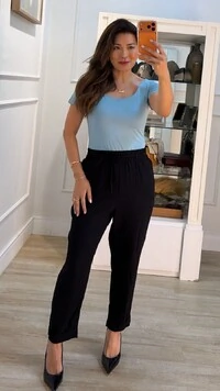 Blusa Suplex Decote Em U Brooke Mangas Curtas