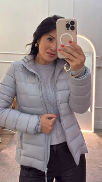 Jaqueta Nylon Alexandra Pespontos Verticais Laterais