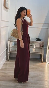 Macacão Pantalona Charlotte Cinto Faixa Fixo