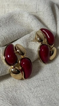 Brinco Gota Bicolor Com Dourado