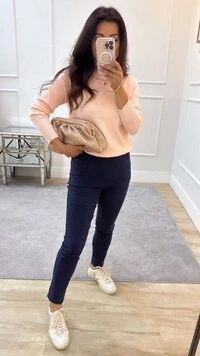 Calça Sarja Skinny Desire Pala Larga Com Elástico