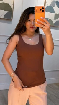 Regata Malha Decote Em U Aline Alças Largas