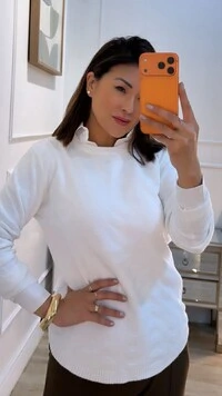 Blusa Tricot Nervuras Em Zigue-Zague Noelle Barrado Arredondado