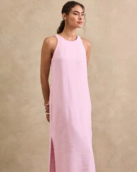 Vestido Longo Cavada Megan Fendas Laterais