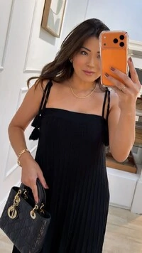 Vestido Tricot Midi Decote Reto Kate Amarração Nos Ombros