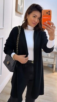 Maxi Cardigan Tricot Anabel Com Capuz