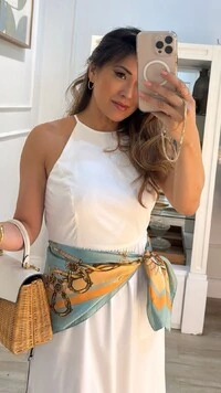 Lenço Acetinado Estampa Com Correntaria