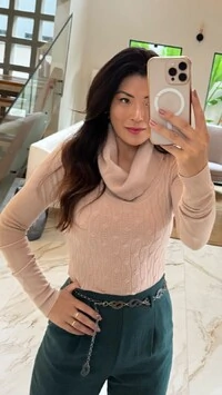 Blusa Tricot Gola Rolê Monique Trançados Frontais