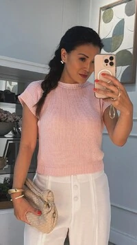 Blusa Ampla Tricot Julie Gola Canoa