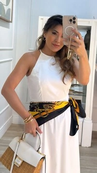 Lenço Acetinado Estampa Com Correntaria