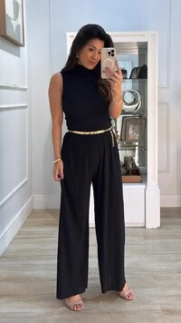 Blusa Regata Malha Canelada Grazi Gola Alta