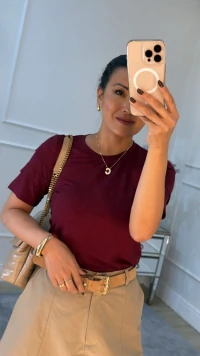 Blusa De Malha Noemi Mangas 3/4 Com Recortes
