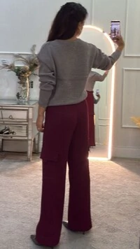 Calça Pantalona Cargo Mariane Com Cinto Faixa
