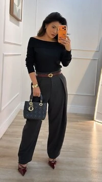 Blusa Tricot Canelada Thais Ombro À Ombro