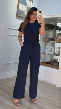 Blusa De Malha Bruna Mangas Curtas