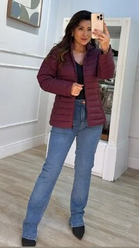 Jaqueta Nylon Pespontos Na Horizontal Michelly Ziper Onix