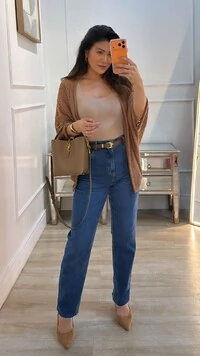 PRÉ-VENDA DATA ESTIMADA DE ENVIO DIA 02/05 Kimono Tricot Vazado Fabi Mangas 3/4