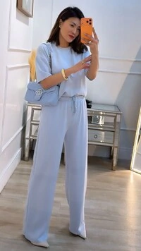 Conjunto Helena Blusa E Calça Pantalona