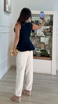 Blusa Regata Alongada Tricot Peplum Jamile