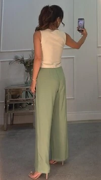 Calça Pantalona Rayssa Viscose Com Elástico Na Pala