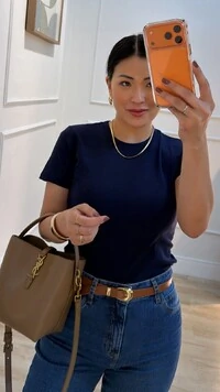 Blusa De Malha Bruna Mangas Curtas