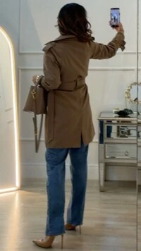 Casaco Trench Coat Martingalê Nos Punhos Grazi Cinto Fivela Retangular