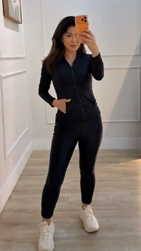 Jaqueta Malha Tecnológica Gola Alta Milena