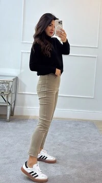 Calça Sarja Skinny Desire Pala Larga Com Elástico