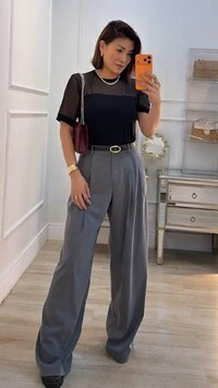 Blusa De Malha Giulia Detalhe Em Tule