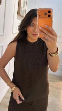 Blusa Regata Tricot Natasha Gola Careca