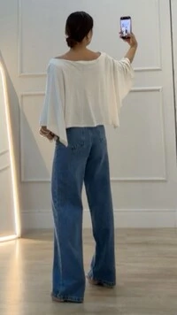 Blusa Camille Malha Canelada Morcego
