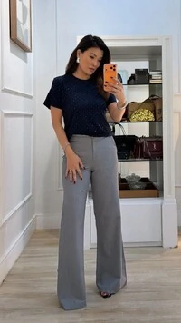 Blusa Malha Shine Com Strass Hotfix