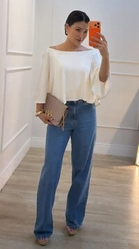 Blusa Camille Malha Canelada Morcego