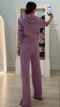 Conjunto Moletom Margareth Blusa E Calça Pantalona