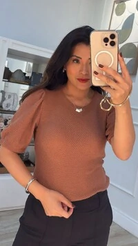 Blusa Tricot Amanda Mangas Princesas