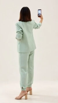 Blazer Alfaiataria Gisele Bolsos Frontais Fake